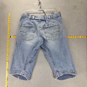 Vintage Levis Engineered Shorts Mens 34 Blue Cinch Back Twisted Button Fly